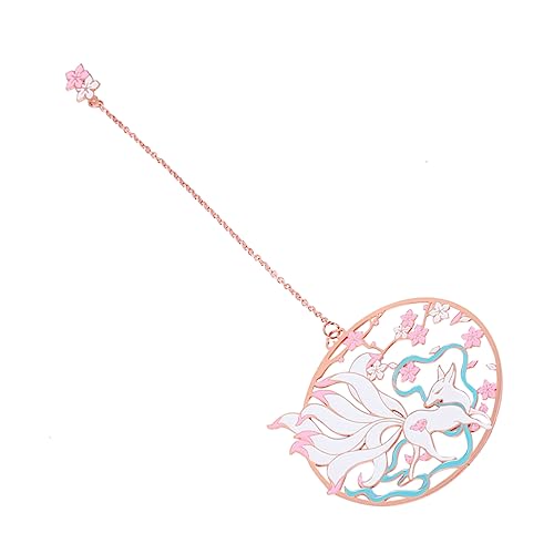 Gatuida Lesezeichen aus Metall bookmarks book mark seitenmarkierer lesezeichen metall rose gold kette Code Fuchs Quastenverkleidung Metall -Lesezeichen lustiges Lesezeichen Golden von Gatuida