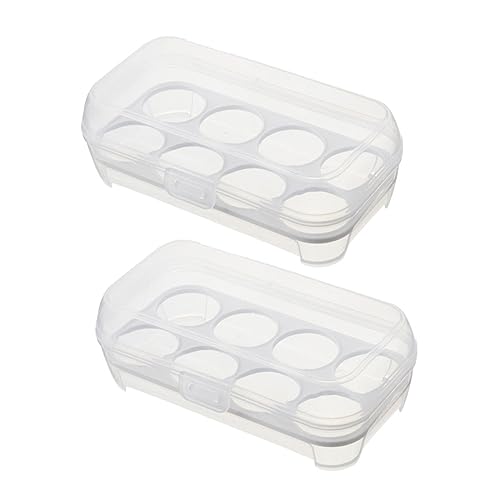 Gatuida Tragbares Aquarium 2 Stück Aufbewahrungsbox Für 8 Eier Pp Weiß Tragbar Aufbewahrungsbehälter Für Eier von Gatuida