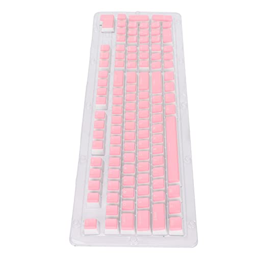 Gatuxe Tastatur-Tastenkappen, breites Anwendungsspektrum Ergonomisches Design Bequeme Installation OEM-Höhe Tastatur-Tastenkappen für die meisten mechanischen Tastaturen(Rosa weiß) von Gatuxe