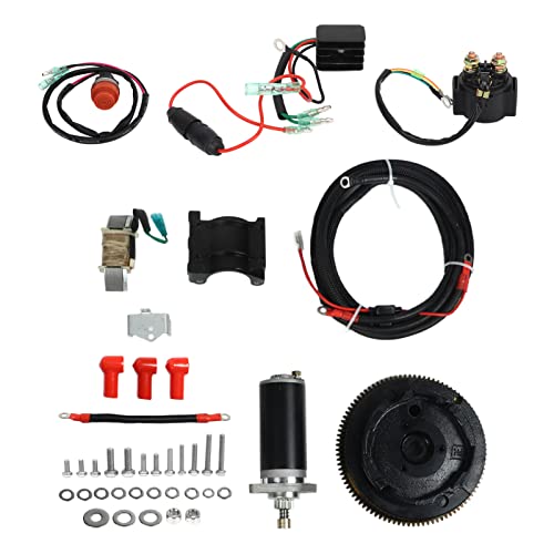 Außenbordmotor -Elektromotor Startkit 682 81800 12 Schwungrad Gleichrichter Relais -Schalter Spulenkonvertierungskit für 2 -Takt 15 PS von Gavigain