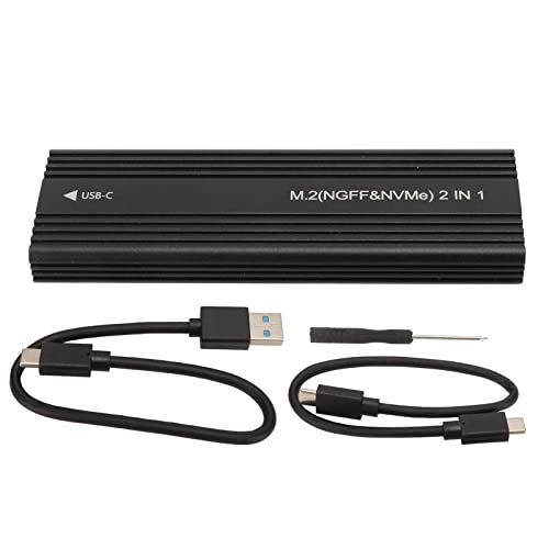 Gavigain M.2 NVMe SSD-Gehäuse, Aluminium M.2 auf USB NVMe SATa SSD-Gehäuseleser, 0 Gbit/s Externes SSD-Gehäuse Für M.2-Festplatten, Externer Solid-State-Drive-Adapter von Gavigain