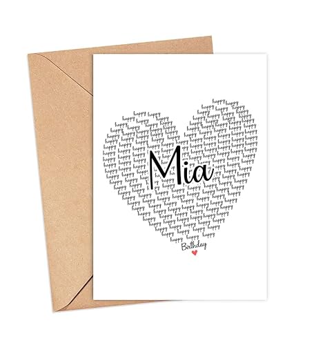 GavinsDesigns Happy Birthday Mia Karte – Niedliche Happy Birthday – Geburtstagskarte – Süße Geburtstagskarte für Mia – Jahrestag-Dankeskarte – Herz Happy Birthday Mom – I Love You Mia Karte GavinsDesigns Happy Birthday Mia Karte – Niedliche Happy Birthday – Geburtstagskarte – Süße Geburtstagskarte für Mia – Jahrestag-Dankeskarte – Herz Happy Birthday Mom – I Love You Mia Karte von GavinsDesigns
