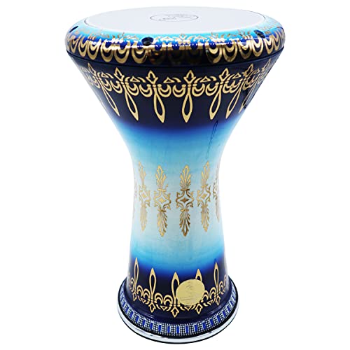 Der 45,7 cm große, metallische Darbuka Doumbek Gawharet El Fan (metallisches Blau) von Gawharet El Fan