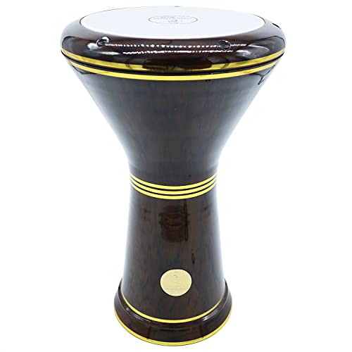 Der 45,7 cm große atemberaubende metallische Darbuka Doumbek Gawharet El Fan (Metallic-Braun) von Gawharet El Fan