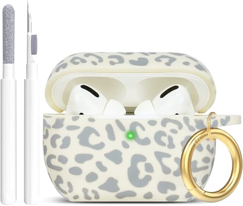 Gawnock Schutzhülle aus Silikon, Leopardenmuster, kompatibel mit AirPods Pro, 2019, weich, flexibel, bedruckt, für Damen, Mädchen, mit Schlüsselanhänger, Beige Leopard/Gepard, Beige Gawnock Schutzhülle aus Silikon, Leopardenmuster, kompatibel mit AirPods Pro, 2019, weich, flexibel, bedruckt, für Damen, Mädchen, mit Schlüsselanhänger, Beige Leopard/Gepard, Beige von Gawnock
