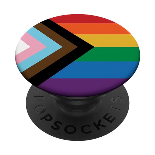 PopSockets LGBTQ+ Progress Pride Flag Phone-Grip für Smartphones mit glatten, harten Plastikgehäusen (ausgenommen kabellose Aufladung) in Multicolor PopSockets LGBTQ+ Progress Pride Flag Phone-Grip für Smartphones mit glatten, harten Plastikgehäusen (ausgenommen kabellose Aufladung) in Multicolor von Gay-Pride-Geschenke