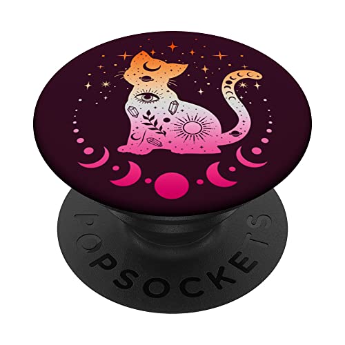 Lesbische Astrologie-Katze, Farben der lesbischen PopSockets mit austauschbarem PopGrip von Gay Pride LGBT by Content Design Studio