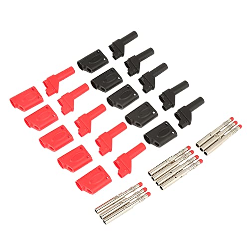 Bananenstecker, 10 Stück, 4 mm, rot, schwarz, Sicherheit, vollständig isoliert, Multimeter-Messleitungen, stapelbare Bananenstecker, Bananenstecker, stapelbare Stecker mit Bananenstecker-Adaptern, Nr Bananenstecker, 10 Stück, 4 mm, rot, schwarz, Sicherheit, vollständig isoliert, Multimeter-Messleitungen, stapelbare Bananenstecker, Bananenstecker, stapelbare Stecker mit Bananenstecker-Adaptern, Nr von Gazaar