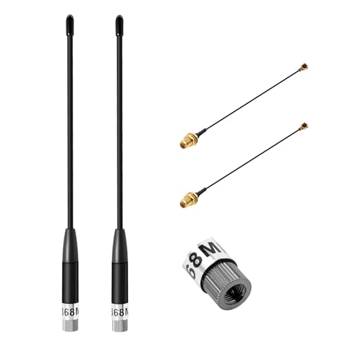 Gbformat 868MHz LoRa Antenne 10dBi Gain für Meshtastic LoRa Long Range Soft Whip-Antenne, SMA Stecker 195mm + (U.FL IPX) auf SMA Buchse Kabel für ESP32, LoRa 32 V3, LoRa32u4 II (2 Stück) von Gbformat