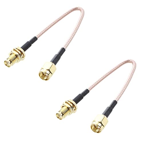Gbloodst 2 x SMA-Buchse auf SMA-Stecker, F/M-Antennenadapter, Schwarz + von Gbloodst