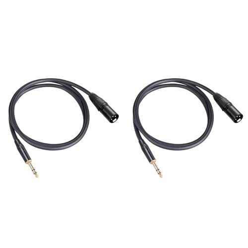 Gbloodst 2Stück 6,35 mm 6,35-mm-Klinkenstecker auf XLR-Stecker, Audio-Stereo-Mikrofonkabel - Stecker auf XLR-Stecker, Symmetrisches Lautsprecher-Mikrofonkabel, 3 Meter Gbloodst 2Stück 6,35 mm 6,35-mm-Klinkenstecker auf XLR-Stecker, Audio-Stereo-Mikrofonkabel - Stecker auf XLR-Stecker, Symmetrisches Lautsprecher-Mikrofonkabel, 3 Meter von Gbloodst