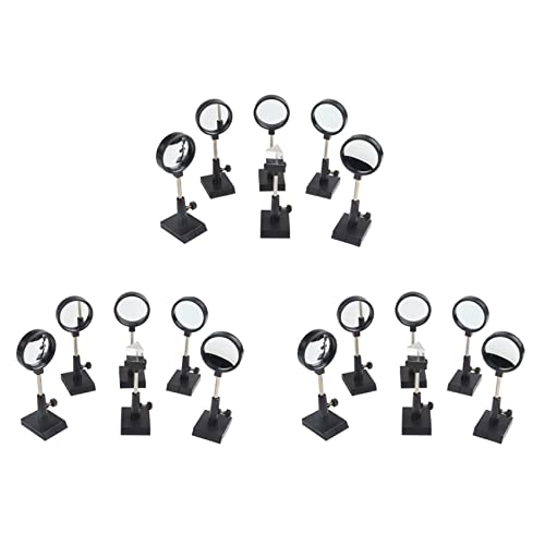 Gbloodst 3 Set von Experimenten mit physikalischer Optik, konvexe Linse, konkave Linse, Flachspiegel, dreieckig, konvexer Spiegel, optische Linse von Gbloodst