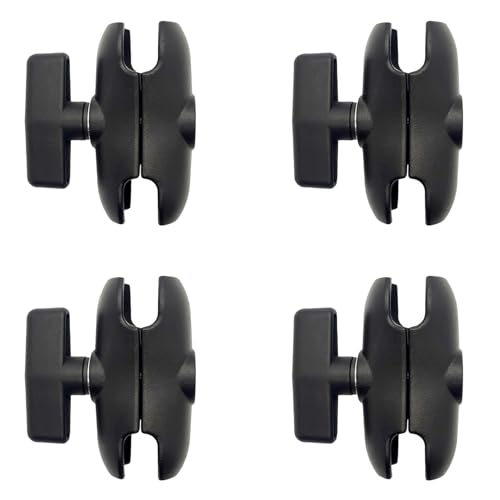 Gbloodst 4 x Doppelstecker-Arm, Aluminiumlegierung, 9 cm Länge, für RAM mit Kugelsockel, 3,8 cm (1,5 Zoll), Verlängerungsarm für Motorradkamera von Gbloodst