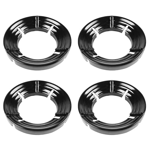 Gbloodst 4 x energiesparende Abdeckung für Gasherd, Ring, Wok, Windschutzscheibe, rutschfest, Abdeckung für Feuerstellen, aus Edelstahl, Küchenwok von Gbloodst