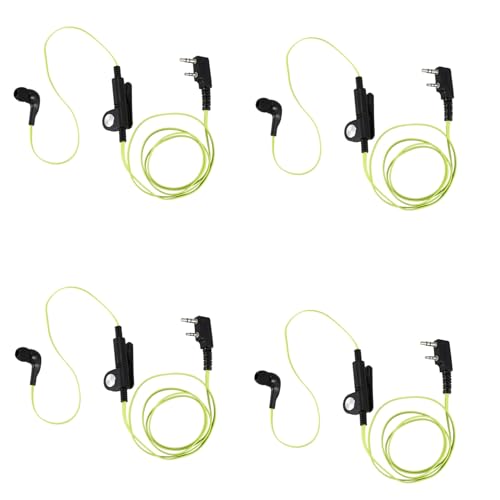 Gbloodst 4X 2 Pin Nudel Stil Ohrhörer Kopfhörer K Stecker Ohrhörer Headset für Uv5R -888S Uv5R Radio Grüner Draht von Gbloodst