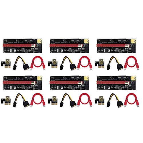 Gbloodst 6 Teilige PCI-E Adapter Karte VER009S PCI-E 1X Bis 16X 4Pin / 6Pin USB3.0 Grafik VerläNgerung Kabel Adapter Karte für BTC Mining Gbloodst 6 Teilige PCI-E Adapter Karte VER009S PCI-E 1X Bis 16X 4Pin / 6Pin USB3.0 Grafik VerläNgerung Kabel Adapter Karte für BTC Mining von Gbloodst