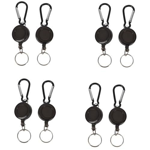 Gbloodst 8 STÜCKE ABZEICHENROLLE - RETRACTABLE YOYO SKIPASS ID KARTENHALTER SCHLÜSSELANHänGER Farbe: Schwarz Menge: 2St von Gbloodst