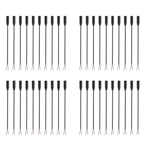 Gbloodst Ersatzstecker 3,5 mm Buchse auf blankes Kabel, offenes Ende, 2, Mono, 1/8 Zoll, 3,5-mm-Klinkenstecker, Audiokabel, 40 Stück von Gbloodst