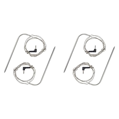 Gbloodst Hoch Temperatur Fleisch Sonde für Pellet Grills und Pellet Raucher Kompatibel mit, 4 Teilige wasserdichte Grill Sonde von Gbloodst