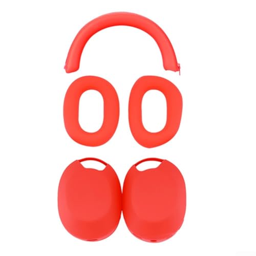Silikon-Schutzhülle für Sony WH-1000XM5, Sony xm5 Kopfhörer-Schutzhülle, für E-ar-Tassen für Sony xm5, WH-1000XM5, Zubehör, weiche Silikon-Schutzhülle (rot) von Gbtdoface