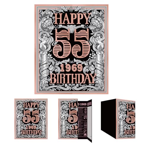 Gcardist Geburtstagskarte zum 55. Geburtstag der Frau 2024, 55. Geburtstag, Geschenkkarte für Frauen, Mutter, Ehefrau, Tante, Erinnerung zurück im Jahr 1969 (Umschlag) von Gcardist