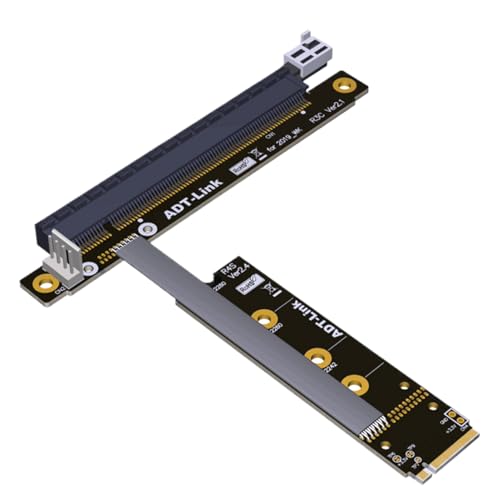 ADT-Link M.2 auf PCI-E 4.0 X16 Extender, Grafikkarten-Adapter-Verlängerungskabel, kühlende vielseitige Riser-Karten-Unterstützung, 15/10/2 cm, einfach zu bedienen, tragbar für verbesserte ADT-Link M.2 auf PCI-E 4.0 X16 Extender, Grafikkarten-Adapter-Verlängerungskabel, kühlende vielseitige Riser-Karten-Unterstützung, 15/10/2 cm, einfach zu bedienen, tragbar für verbesserte von Gcerfby
