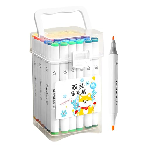 Doppelköpfiger Acrylmarker-Stift, Schnellrocken-Briefpapier 48 Farben Stift, Farbkunstmarkierungen mit Doppelspitzen, 8,5 x 8,5 x 16 cm, einfach zu bedienen, tragbar für Journaling, Scrapbooking Doppelköpfiger Acrylmarker-Stift, Schnellrocken-Briefpapier 48 Farben Stift, Farbkunstmarkierungen mit Doppelspitzen, 8,5 x 8,5 x 16 cm, einfach zu bedienen, tragbar für Journaling, Scrapbooking von Gcerfby