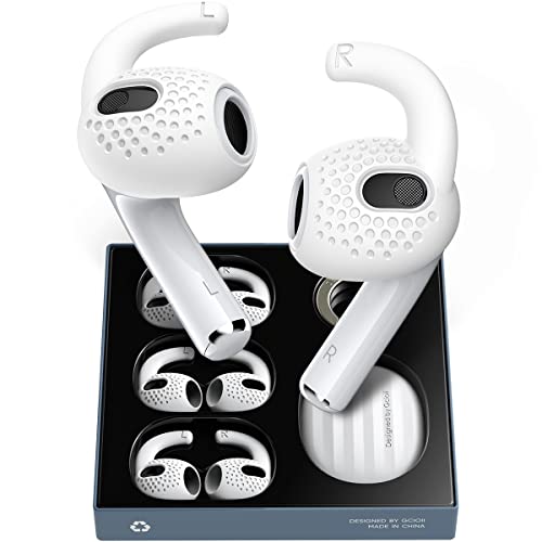 Gcioii Ohrpolster für AirPods 3 Silikon 3-Paare Ohrbügel Anti-Rutsch Ohrhörer-Abdeckungen【Extra Aufbewahrungstasche】 Kompatibel mit Apple AirPods 3 2021 (Weiß) von Gcioii
