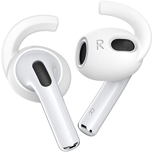 Gcioii Ohrpolster für AirPods 3 Silikon 3-Paare Ohrbügel Anti-Rutsch Ohrhörer-Abdeckungen【Extra Aufbewahrungstasche】 Kompatibel mit Apple AirPods 3 2021 (Weiß) von Gcioii
