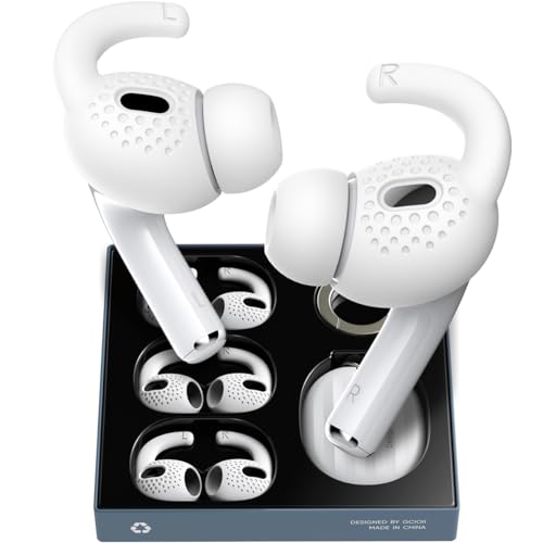 Gcioii Ohrpolster für AirPods Pro 2 Ohrbügel Anti-Rutsch Ohrhörer-Abdeckungen【3 Paar Und Extra Aufbewahrungstasche】 Kompatibel mit Apple AirPods Pro (2. Generation) von Gcioii