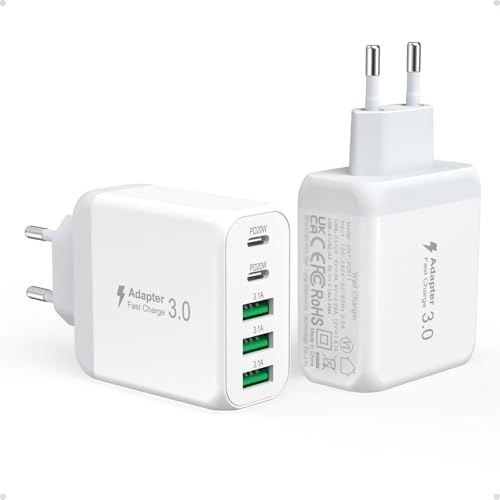 2er Pack USB C Ladegerät, Gcstnn 50W 5 Port 2USB C & 3USB A Schnellladegerät Mehrfach Ladestecker für iPhone 15 14 13 12 11 Pro Max/Pro/Plus,iPad,Samsung Galaxy S24 S23,Google Handys Netzteile Stecker 2er Pack USB C Ladegerät, Gcstnn 50W 5 Port 2USB C & 3USB A Schnellladegerät Mehrfach Ladestecker für iPhone 15 14 13 12 11 Pro Max/Pro/Plus,iPad,Samsung Galaxy S24 S23,Google Handys Netzteile Stecker von Gcstnn