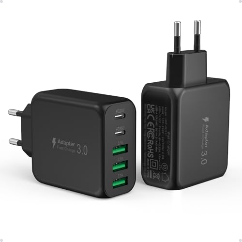 2er Pack USB C Ladegerät, Gcstnn 50W 5 Port 2USB C & 3USB A Schnellladegerät Mehrfach Ladestecker für iPhone 15 14 13 12 11 Pro Max/Pro/Plus,iPad,Samsung Galaxy S24 S23,Google Handys Netzteile Stecker 2er Pack USB C Ladegerät, Gcstnn 50W 5 Port 2USB C & 3USB A Schnellladegerät Mehrfach Ladestecker für iPhone 15 14 13 12 11 Pro Max/Pro/Plus,iPad,Samsung Galaxy S24 S23,Google Handys Netzteile Stecker von Gcstnn