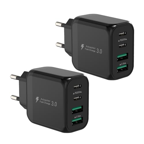40W USB C Ladegerät, Gcstnn Schnellladegerät 2-Pack 4 Port PD3.0 QC3.0 USB C Ladestecker für iPhone 15 Plus 14 Pro Max 13 Pro 12 Mini 11 SE XS XR 8, iPad, Samsung, Xiaomi, Google Handy-Schwarz 40W USB C Ladegerät, Gcstnn Schnellladegerät 2-Pack 4 Port PD3.0 QC3.0 USB C Ladestecker für iPhone 15 Plus 14 Pro Max 13 Pro 12 Mini 11 SE XS XR 8, iPad, Samsung, Xiaomi, Google Handy-Schwarz von Gcstnn