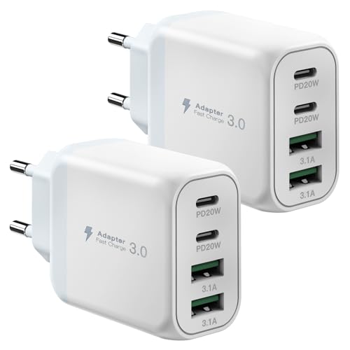 40W USB C Ladegerät, Gcstnn Schnellladegerät 2er-Pack 4 Port PD3.0 QC3.0 USB C Ladestecker für iPhone 15 Plus 14 Pro Max 13 Pro 12 Mini 11 SE XS XR 8, iPad, Samsung, Xiaomi, Google Handy Ladegerät. 40W USB C Ladegerät, Gcstnn Schnellladegerät 2er-Pack 4 Port PD3.0 QC3.0 USB C Ladestecker für iPhone 15 Plus 14 Pro Max 13 Pro 12 Mini 11 SE XS XR 8, iPad, Samsung, Xiaomi, Google Handy Ladegerät. von Gcstnn