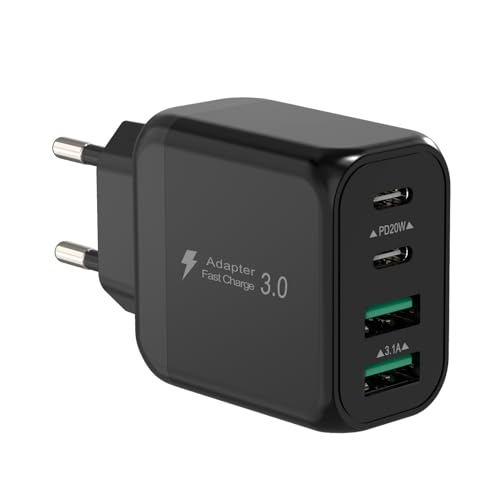 40W USB C Ladegerät, Gcstnn Schnellladegerät 4 Port PD3.0 QC3.0 USB C Ladestecker für iPhone 15 Plus 14 Pro Max 13 Pro 12 Mini 11 SE XS XR 8, Samsung, Xiaomi Handy Ladegerät.-Schwarz 40W USB C Ladegerät, Gcstnn Schnellladegerät 4 Port PD3.0 QC3.0 USB C Ladestecker für iPhone 15 Plus 14 Pro Max 13 Pro 12 Mini 11 SE XS XR 8, Samsung, Xiaomi Handy Ladegerät.-Schwarz von Gcstnn