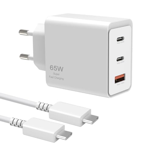 65W USB C Ladegerät, Schnellladegerät 2.0 für Samsung Galaxy S23, S23 Ultra, S22, S22 Ultra, Tab S9+ /Ultra, Galaxy Book3 Pro/360/Ultra, Gcstnn PPS PD3.0 3-Port Netzteil mit 1.8M 5A Type-C Ladekabel 65W USB C Ladegerät, Schnellladegerät 2.0 für Samsung Galaxy S23, S23 Ultra, S22, S22 Ultra, Tab S9+ /Ultra, Galaxy Book3 Pro/360/Ultra, Gcstnn PPS PD3.0 3-Port Netzteil mit 1.8M 5A Type-C Ladekabel von Gcstnn