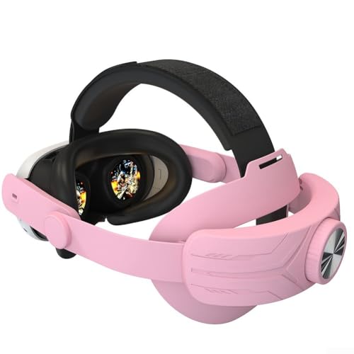 Gdfnmogo Kopfband für Meta 3S VR, verstellbare ABS-Unterstützung, Komfortgurt, VR-Headset, Zubehör, Druckentlastung, Gaming-Kopfband, fortschrittliches Stirnband (Rosa) von Gdfnmogo