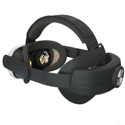 Gdfnmogo Kopfband für Meta 3S VR, verstellbare ABS-Unterstützung, Komfortgurt, VR-Headset, Zubehör, Druckentlastung, Gaming-Kopfband, fortschrittliches Stirnband (schwarz) von Gdfnmogo