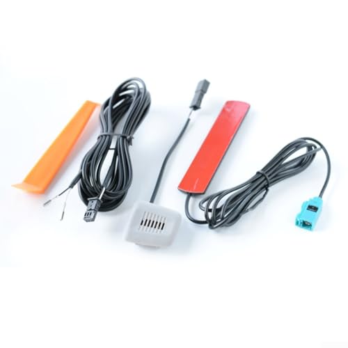 Gdfnmogo Mikrofon- und Antennen-Set für F20, F30, F10, F18, F25, CIC NBT Host, Autoradioadapter, Kabelbaumkabel mit Abdeckplatte, 350 cm, Grau von Gdfnmogo