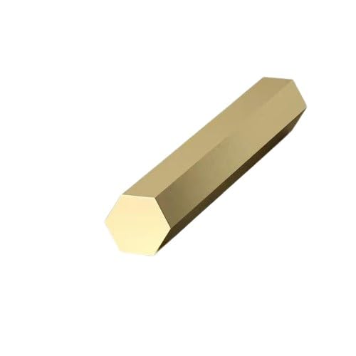 Brass Round Rod, Brass Bar, 100 mm Sechskant-Messingstangen, 3–65 mm massive Messing-Sechskantstangen, 4 Zoll Messingstange for Scharnierverbinder, Modellwelle, 1 Stück(24mm) von GeOinQL