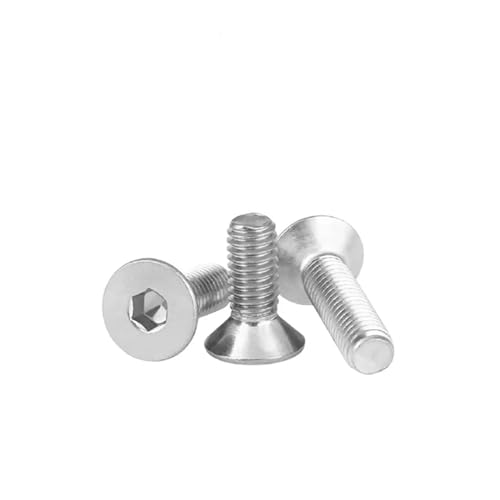 Aluminium 6063 DIN7991 Innensechskant-Flachsenkkopfschrauben M2 M2,5 M3 M4 M5 M6 (Size : M5X20 50PCS) von GeRRiT