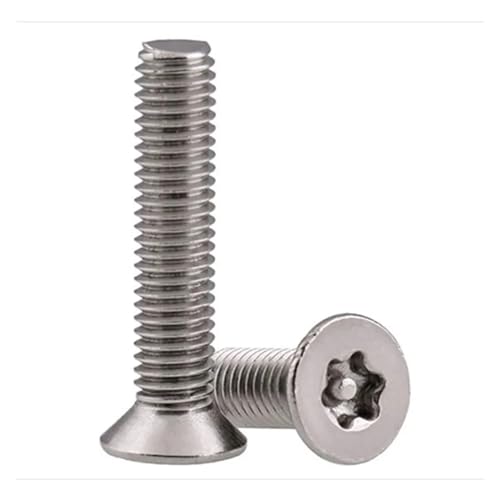 M2 M 2,5 M3 M4 M5 M6 Edelstahl Flachen Senkkopf Torx Schraube Mit Pin Anti Theft Sicherheit Bolzen SS304 (Size : M6X30 20PCS) von GeRRiT