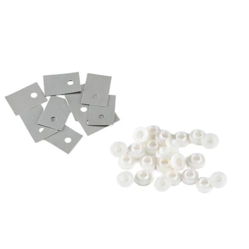 GeRnie 100 Stück TO-220 Transistor-Isolierscheibe aus Kunststoff + 100 Stück TO-220 isolierter Silikonpad-Blattstreifen(Each 100pcs) von GeRnie