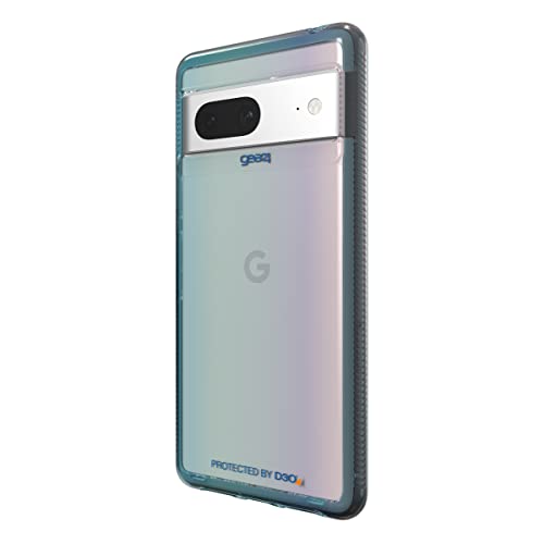 Gear 4 ZAGG Milan Google Pixel 7 Hülle, klare Handyhülle mit ästhetischen Details, D30 Fallschutz für bis zu 4 m, kabellose Ladehülle, Kratzfest, 5G kompatibel, Aurora von Gear4