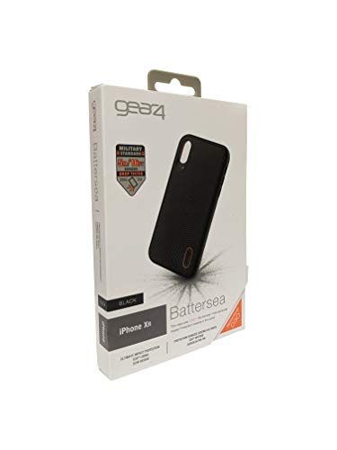 Gear4 33005 Battersea Handyhülle mit verbessertem Stoßschutz [D3O-geschützt] Design für iPhone XR – Schwarz von Gear4