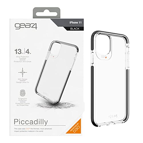 Gear4 Piccadilly Kompatibel mit iPhone 11 Hülle, erweiterter Aufprallschutz mit integrierter D3O-Technologie Handy Schutzhülle - Schwarz von Gear4