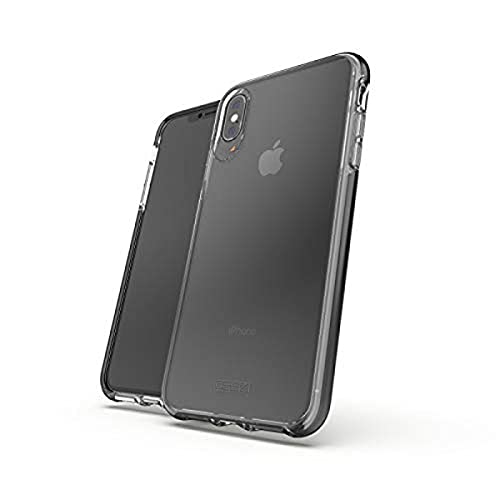 Gear4 Piccadilly transparente Handyhülle mit verbessertem Stoßschutz [D3O-geschützt], schlankes, Robustes Design für iPhone XS Max – Schwarz von Gear4