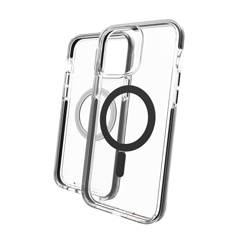 Gear4 Transparente Hülle für iPhone 13 PRO Kompatibel mit Magsafe, Schlank & Leicht [13 FT D30 Aufprallschutz] Santa Cruz Snap Serie, Klar/Schwarz von Gear4