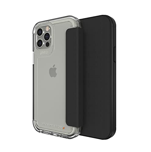Gear4 Wembley Flip Fred Compatible with iPhone 12 Pro Max 6.7 Case, Advanced Impact Protection with Integrated D30 Technology, Anti-Yellowing, Phone Cover - Transparent, 702006063, Wembley fred Clear von Gear4