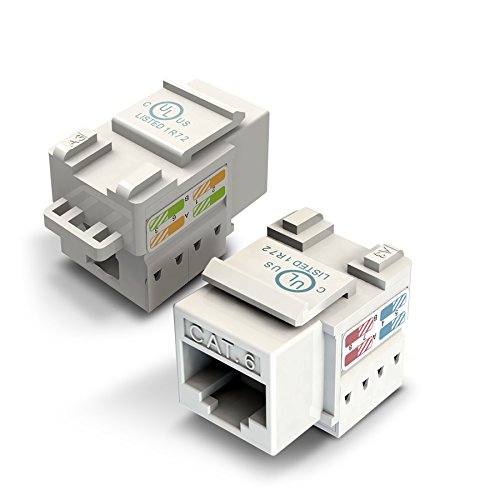 Ethernet Keystone, GearIT CAT6 RJ45 Punch-down Keystone Jack Anschluss weiß Einzeln von GearIT